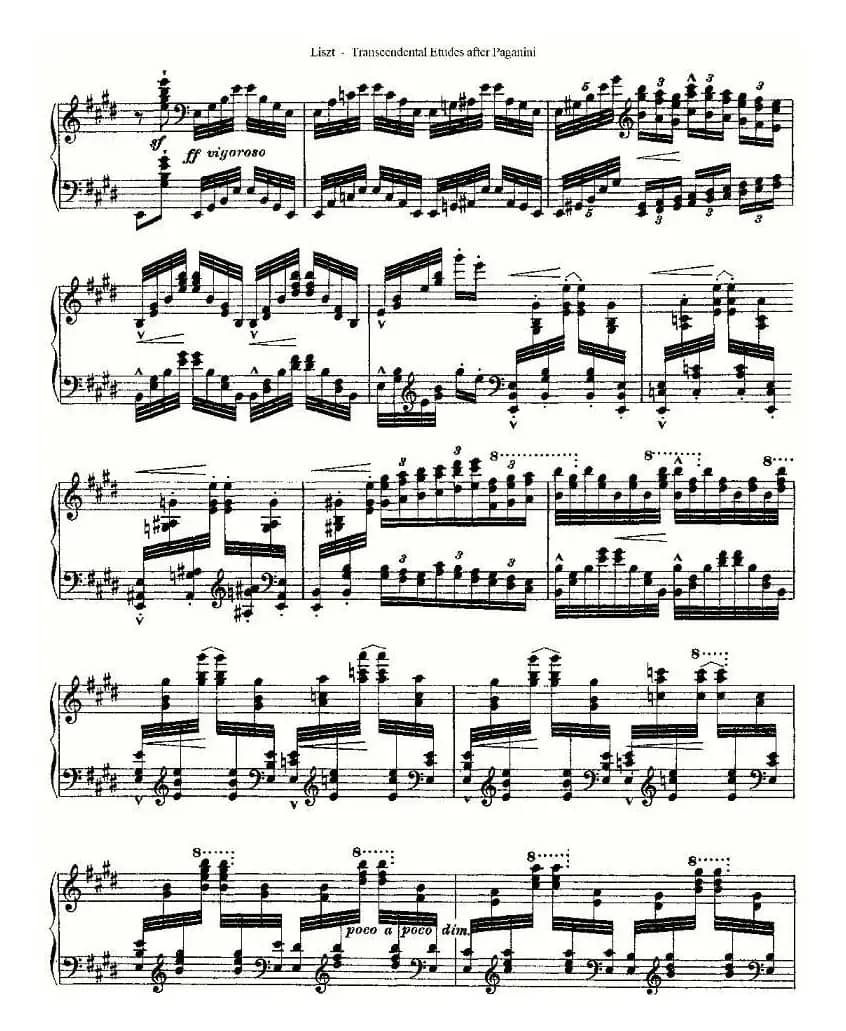 李斯特六首帕格尼尼练习曲之（四）