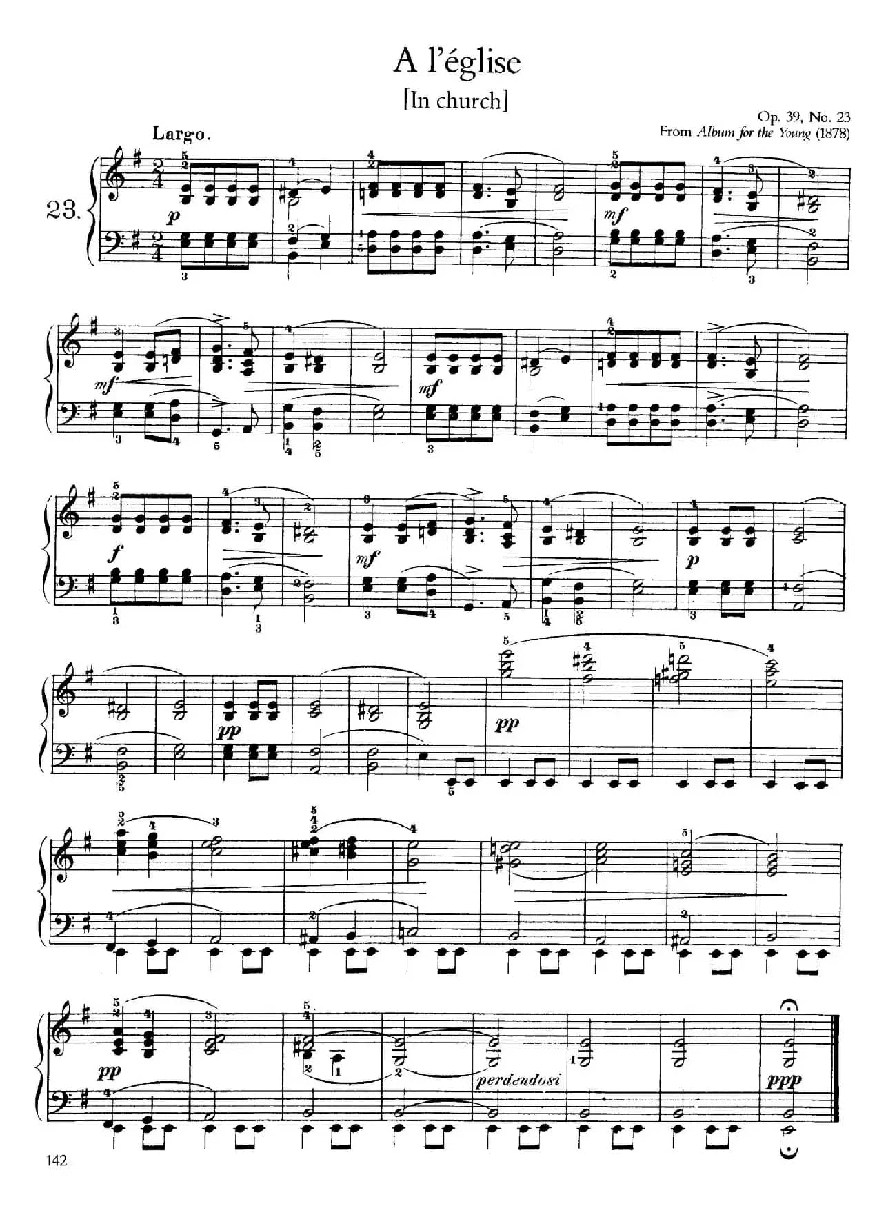 Album for the Young Op.39（儿童钢琴曲集）（23. 在教堂 In Church）