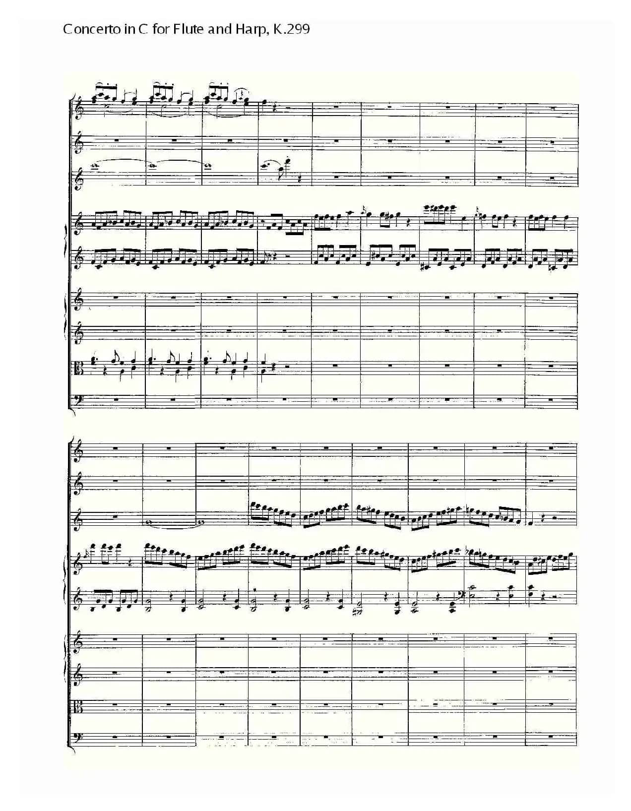 C调长笛与竖琴协奏曲, K.299（二）