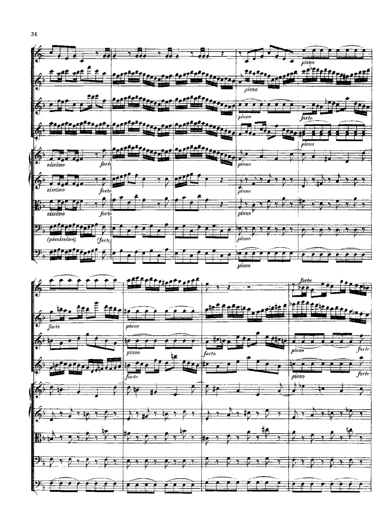 勃兰登堡第二协奏曲（弦乐合奏总谱）