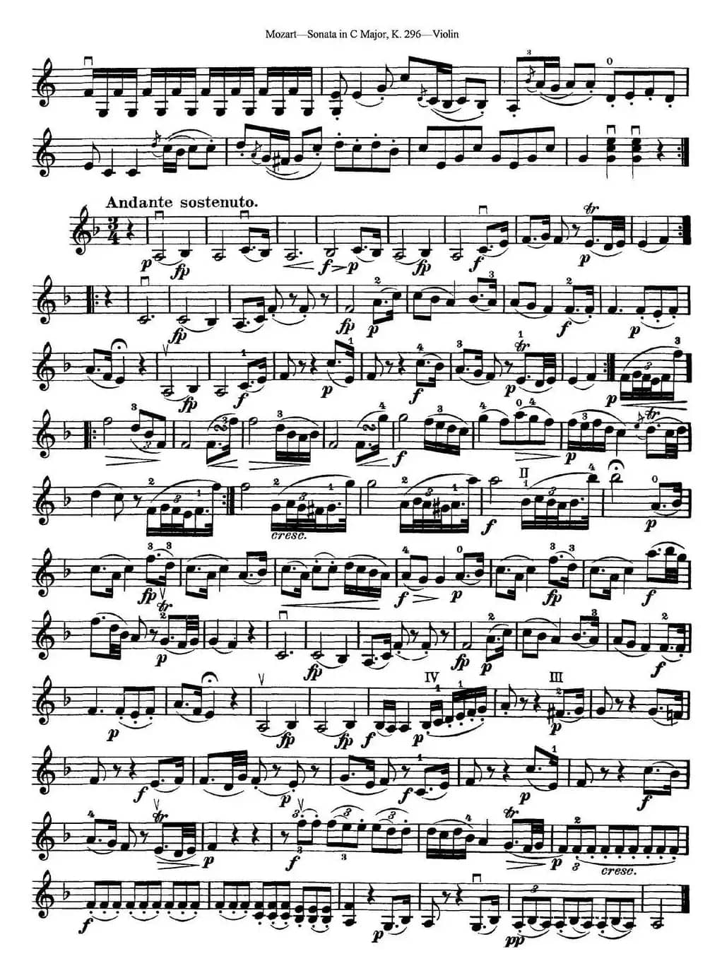 Violin Sonata in C Major K.296
