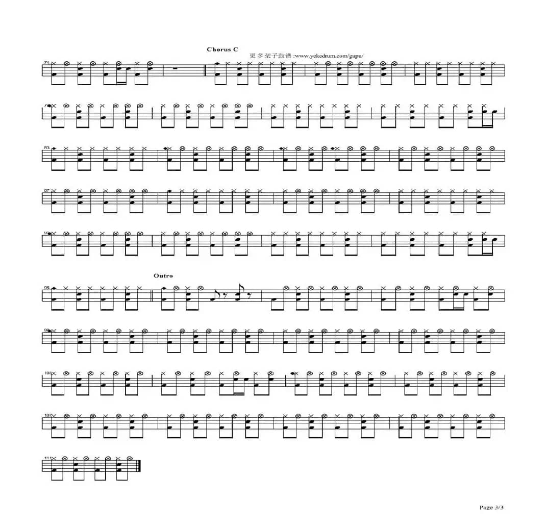 summerboy（架子鼓谱）