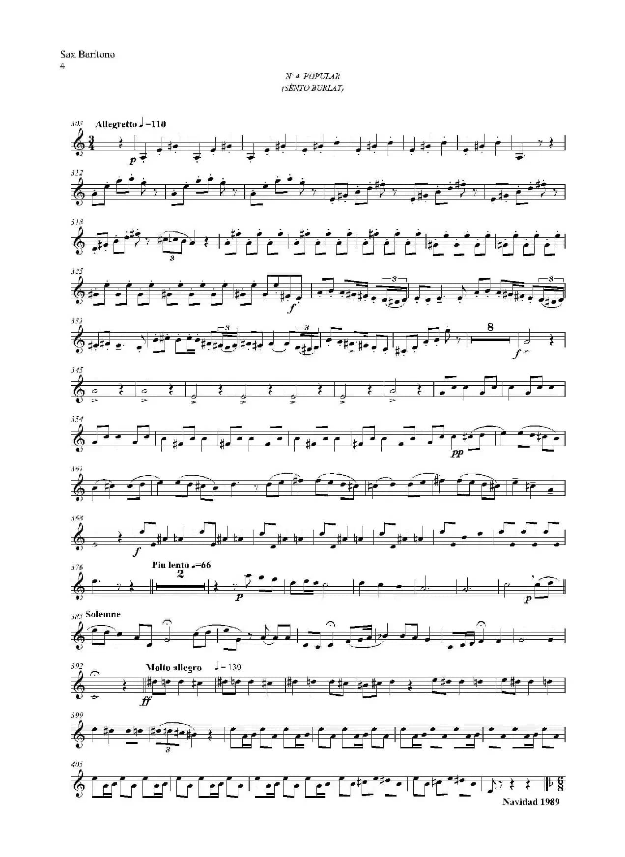 ESTILOS（四重奏上低音萨克斯分谱）