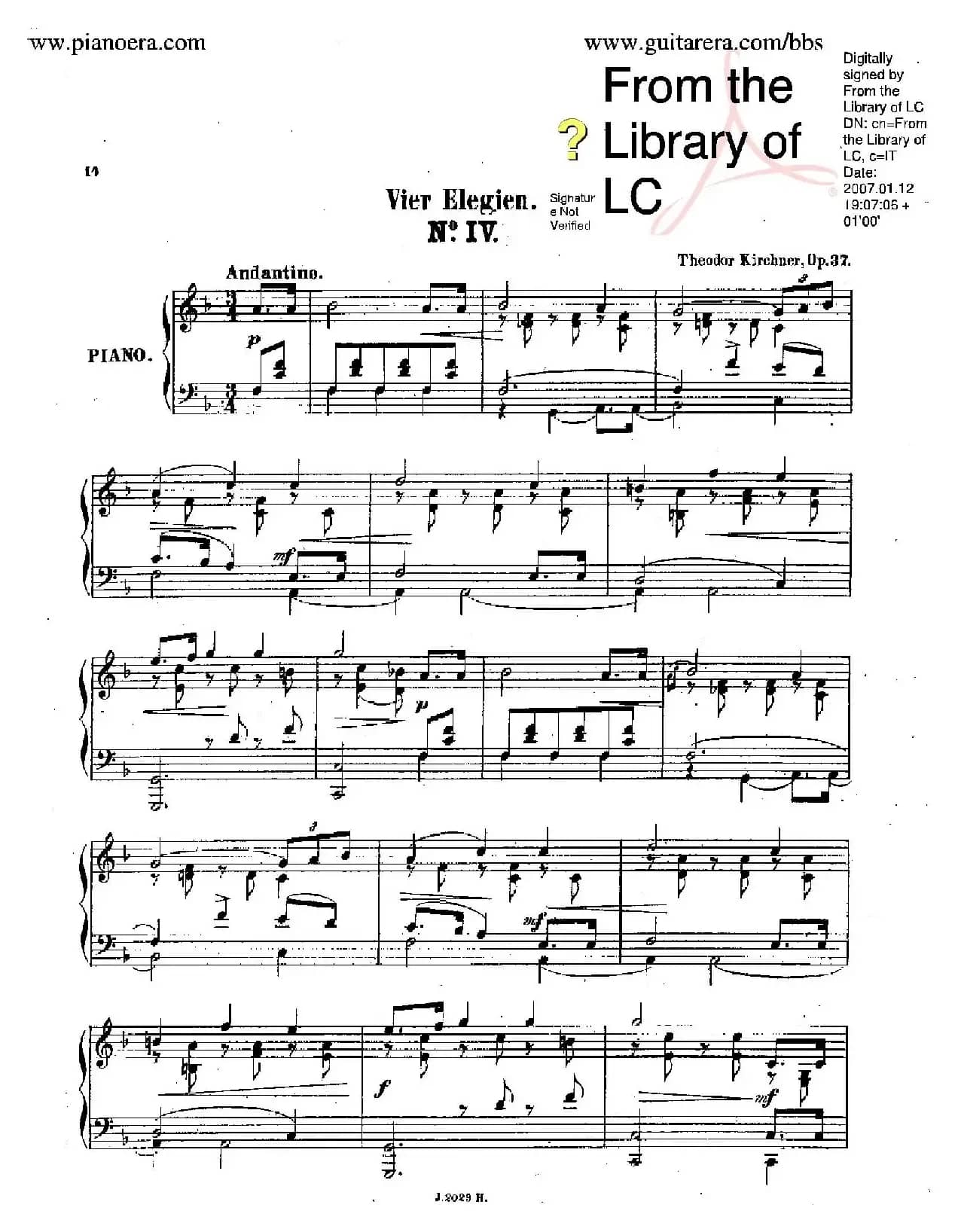 Vier Elegien Op.37（4首悲歌·4）