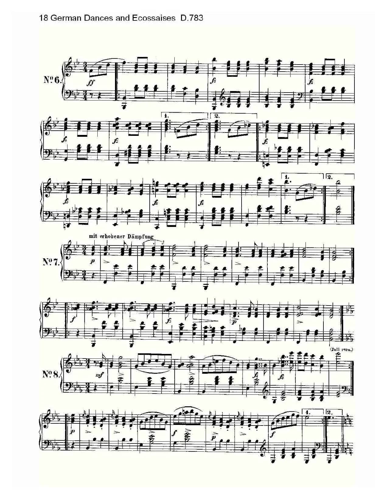 18 German Dances and Ecossaises D.783（18 德国舞曲与 Ec）