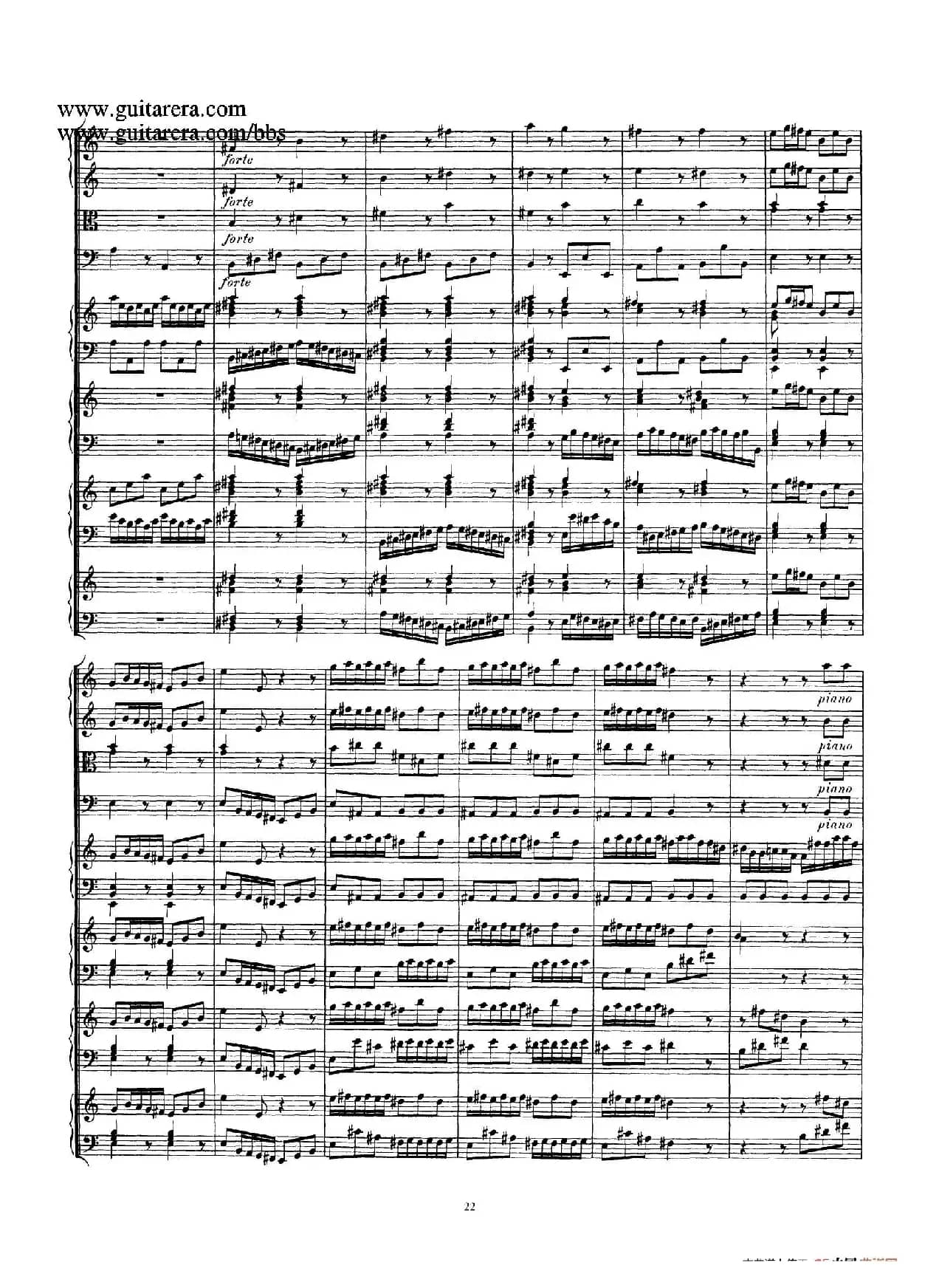 为四架古钢琴而作的a小调协奏曲 BWV 1065（总谱）