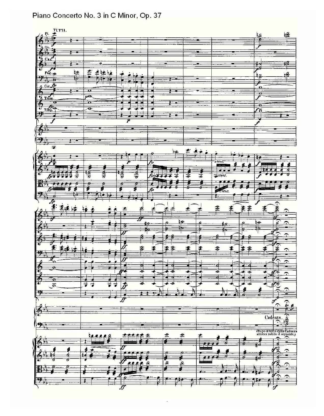 C小调钢琴第三协奏曲 Op.37  第一乐章