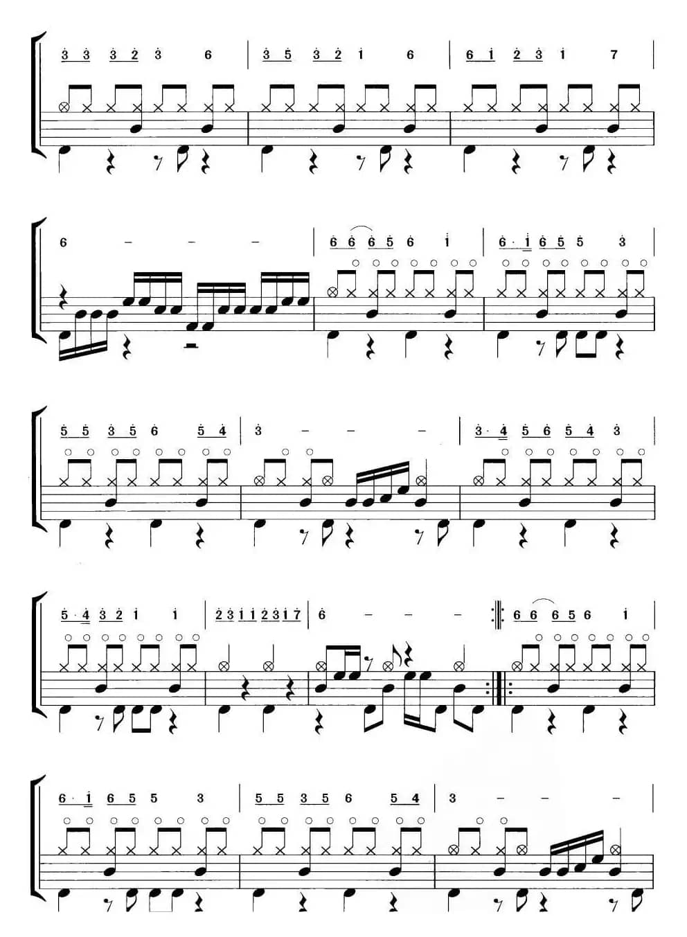 大阪城的姑娘（摇滚乐鼓谱）