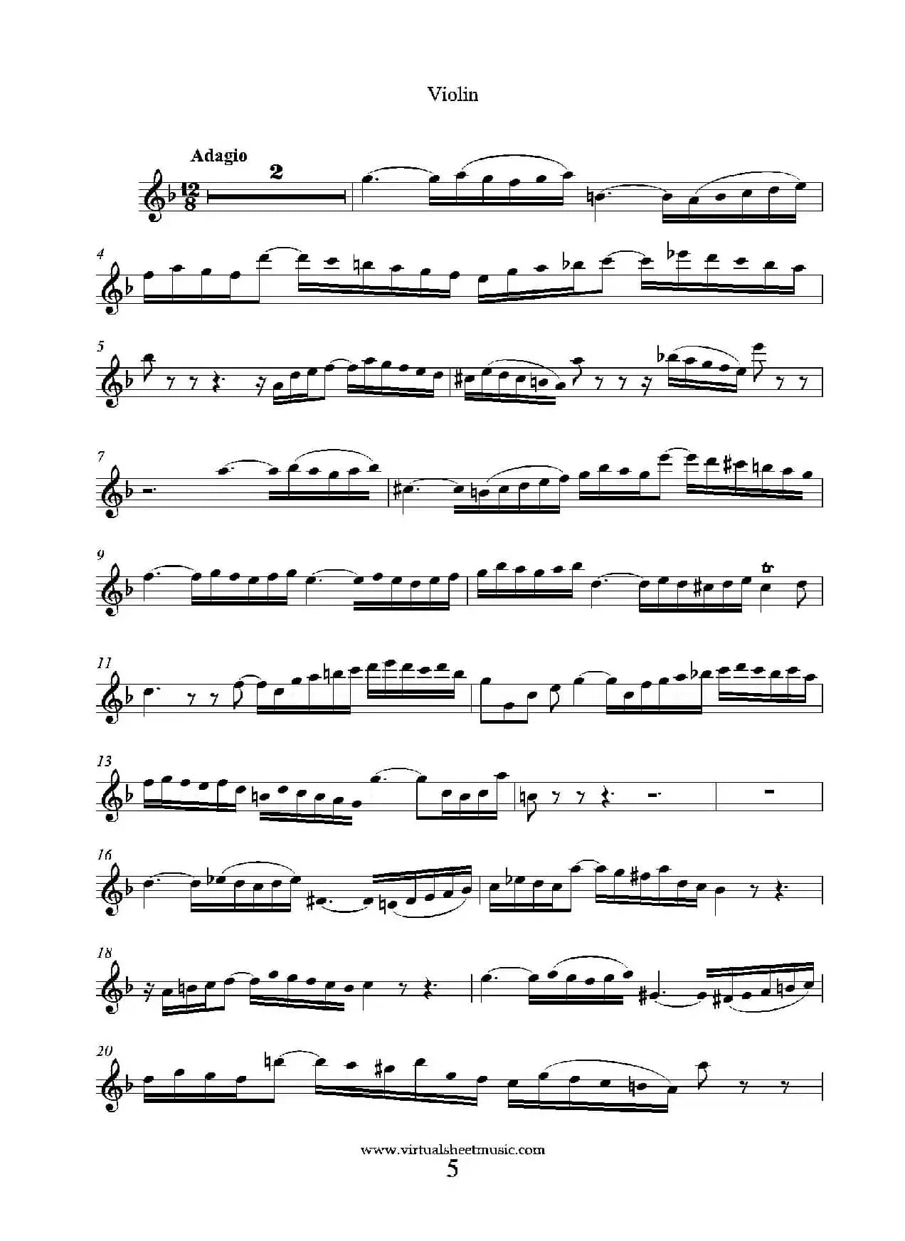 Concerto in D minor（小提琴分谱）