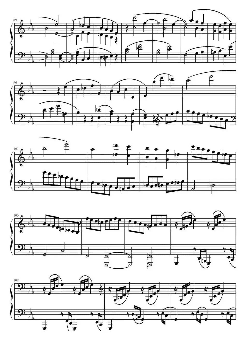 c小调第八钢琴奏鸣曲第三乐章（作品13号“悲怆”）