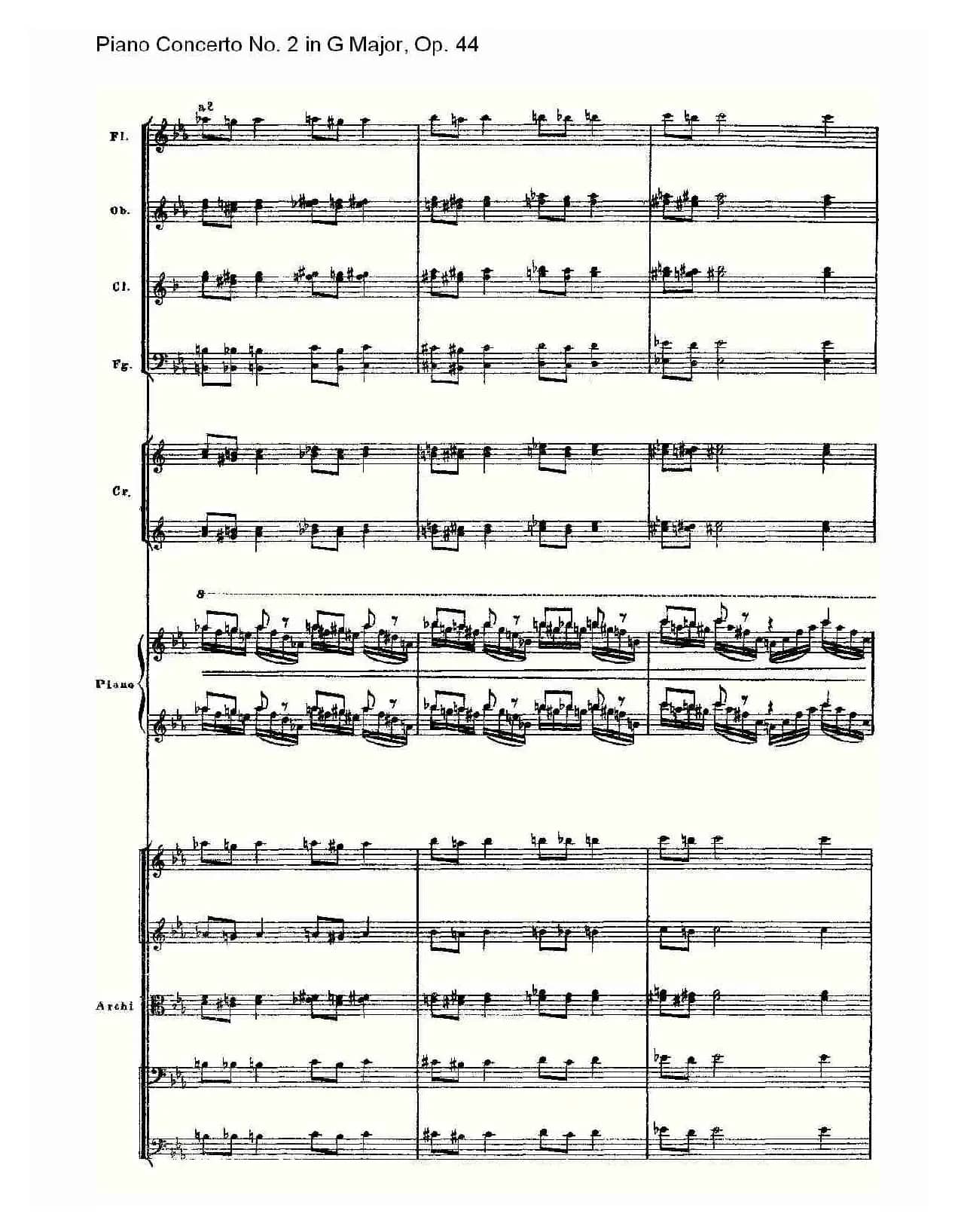 G大调第二钢琴协奏曲, Op.44第一乐章（一）