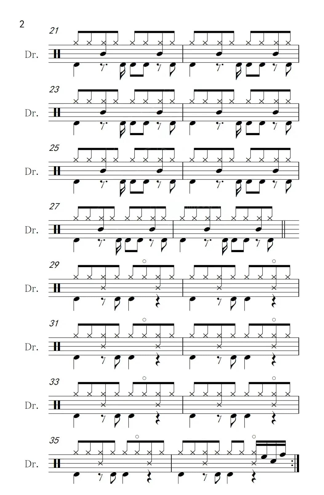 星空（架子鼓谱）