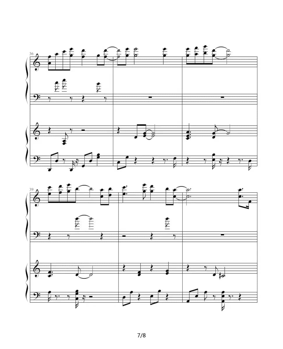 言い出せなくて（双钢琴）