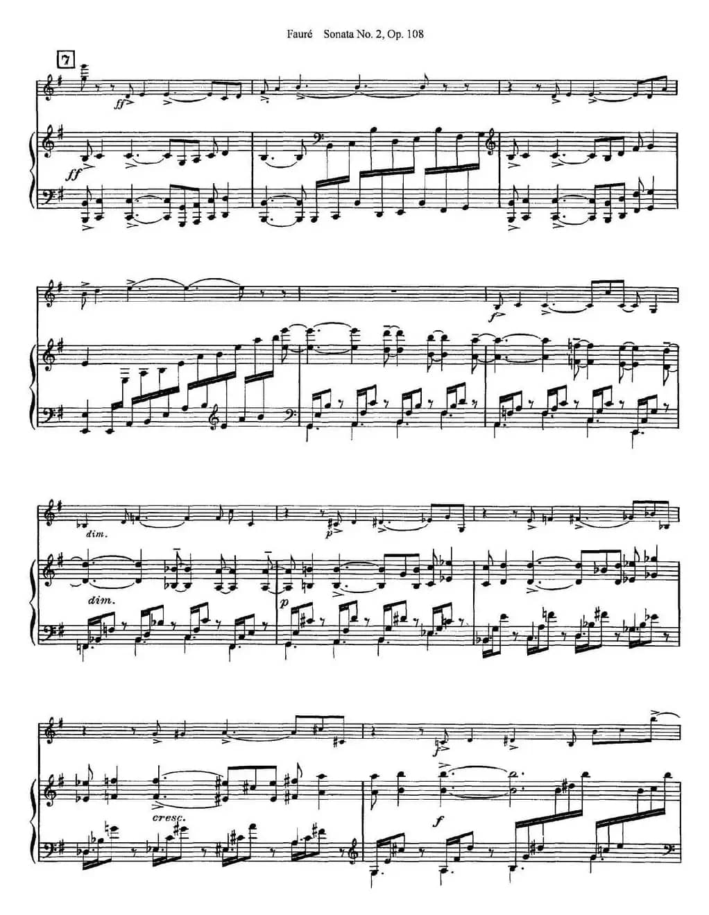 Violin Sonata No.2 Op.108（小提琴+钢琴伴奏）