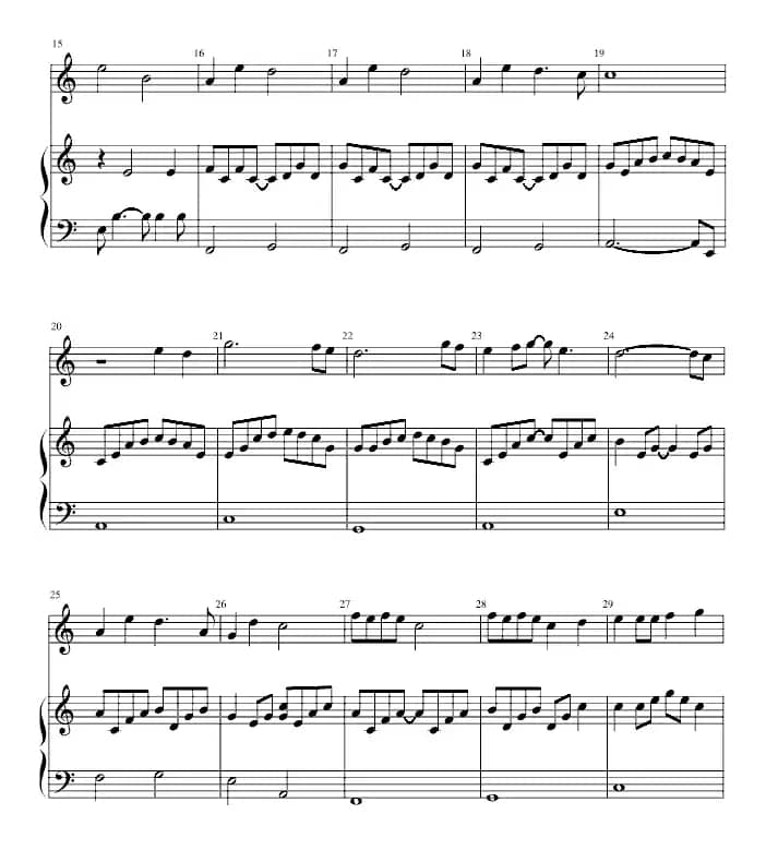 虫儿飞（钢琴伴奏谱）