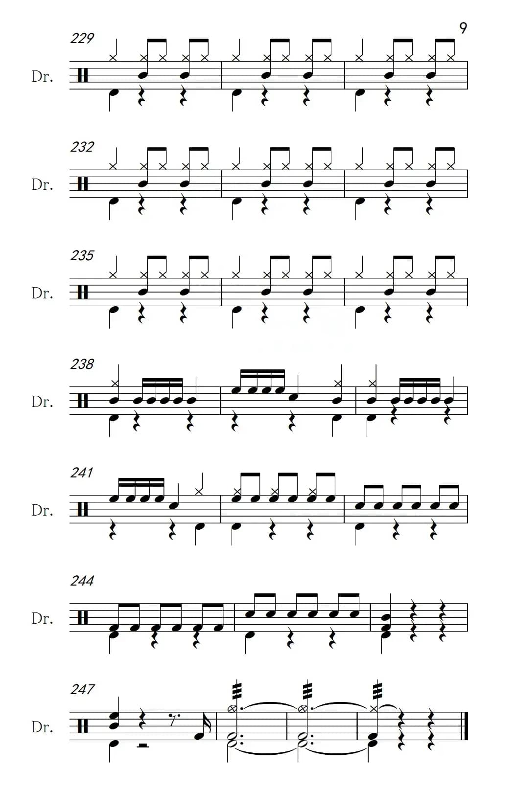 [法]溜冰圆舞曲（架子鼓谱）