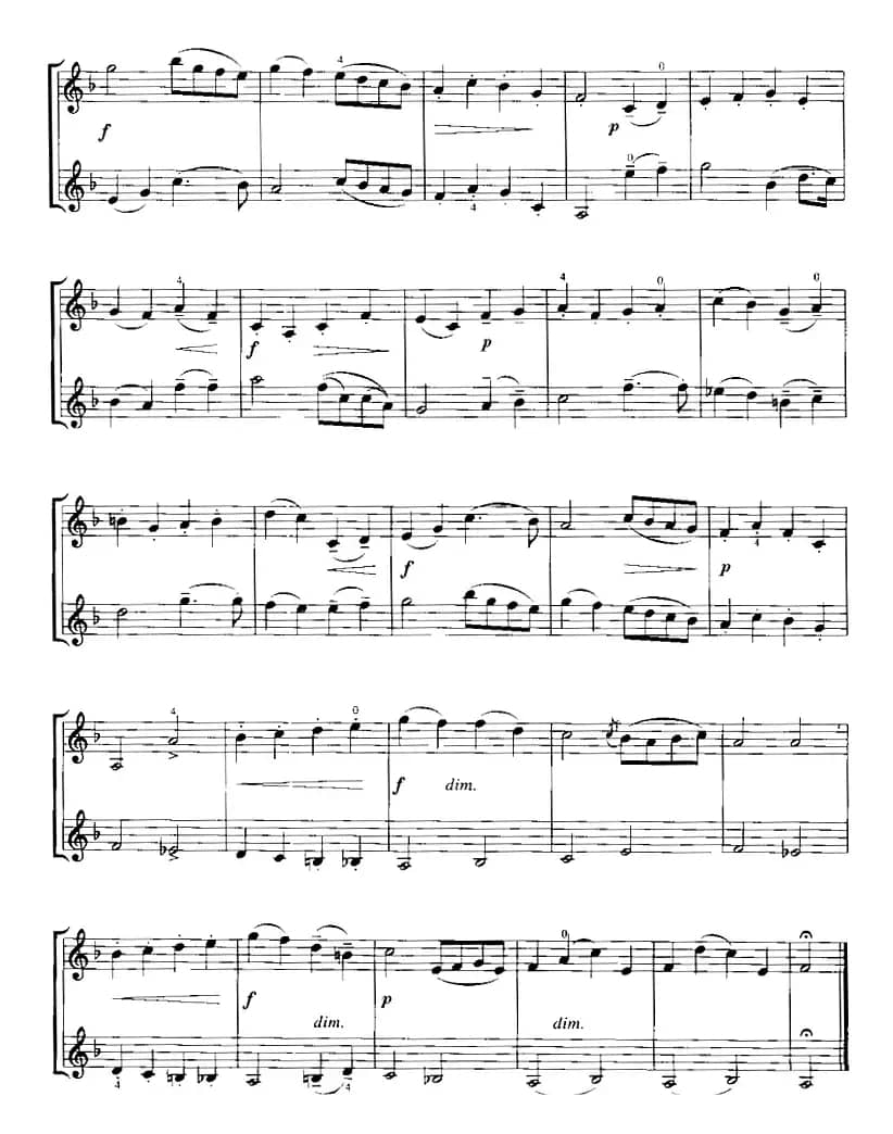 霍曼《小提琴基础教程》选曲：感谢歌（二重奏）