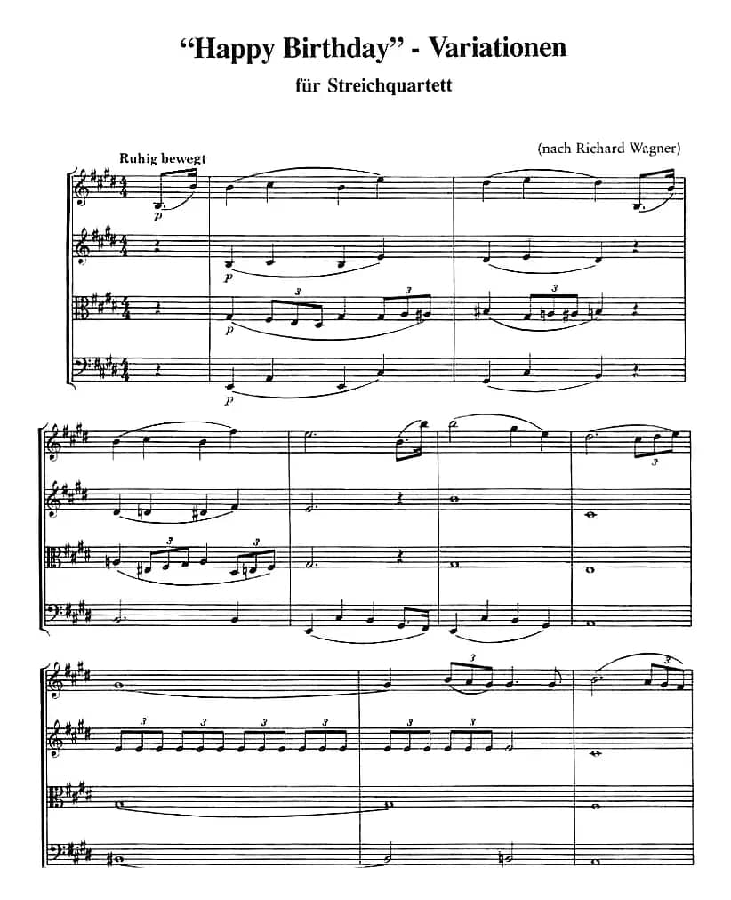 Happy Birthday-Variationen（生日快乐变奏曲、弦乐四重奏）