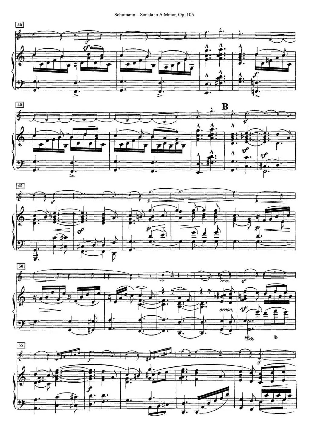 Violin Sonata in A minor Op.105（小提琴+钢琴伴奏）