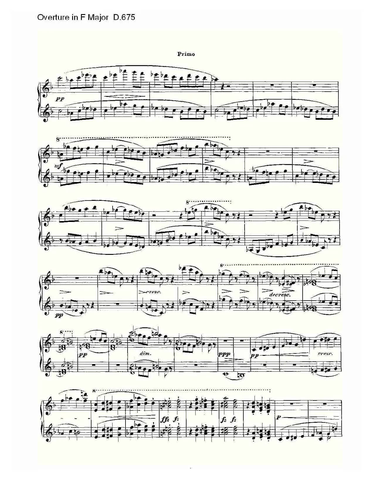 Overture in F Major D.675（Ｆ大调序曲 D.675）