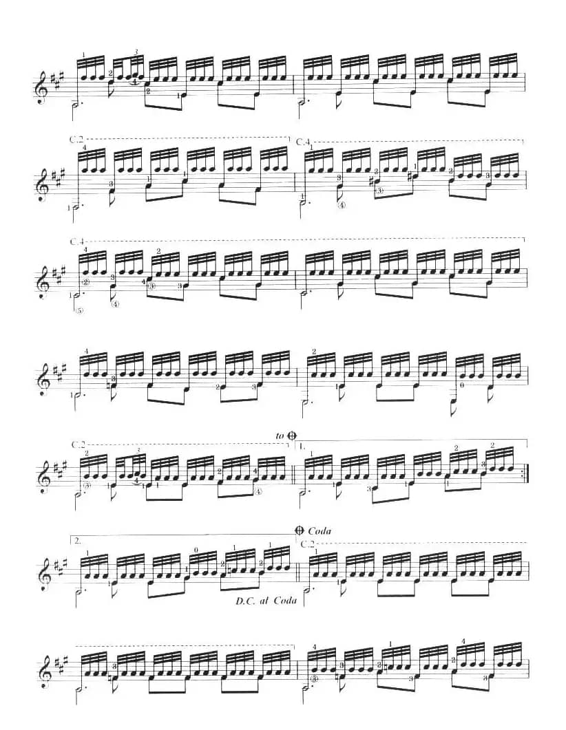 古典吉他考级七级外国乐曲A组（4、阿尔汗布拉宫的回忆）