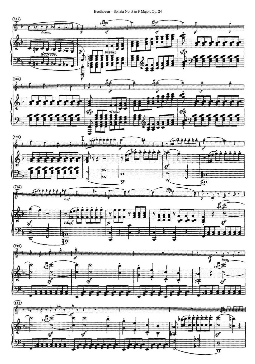 Violin Sonata No.5 in F Major Op.24（小提琴+钢琴伴奏）