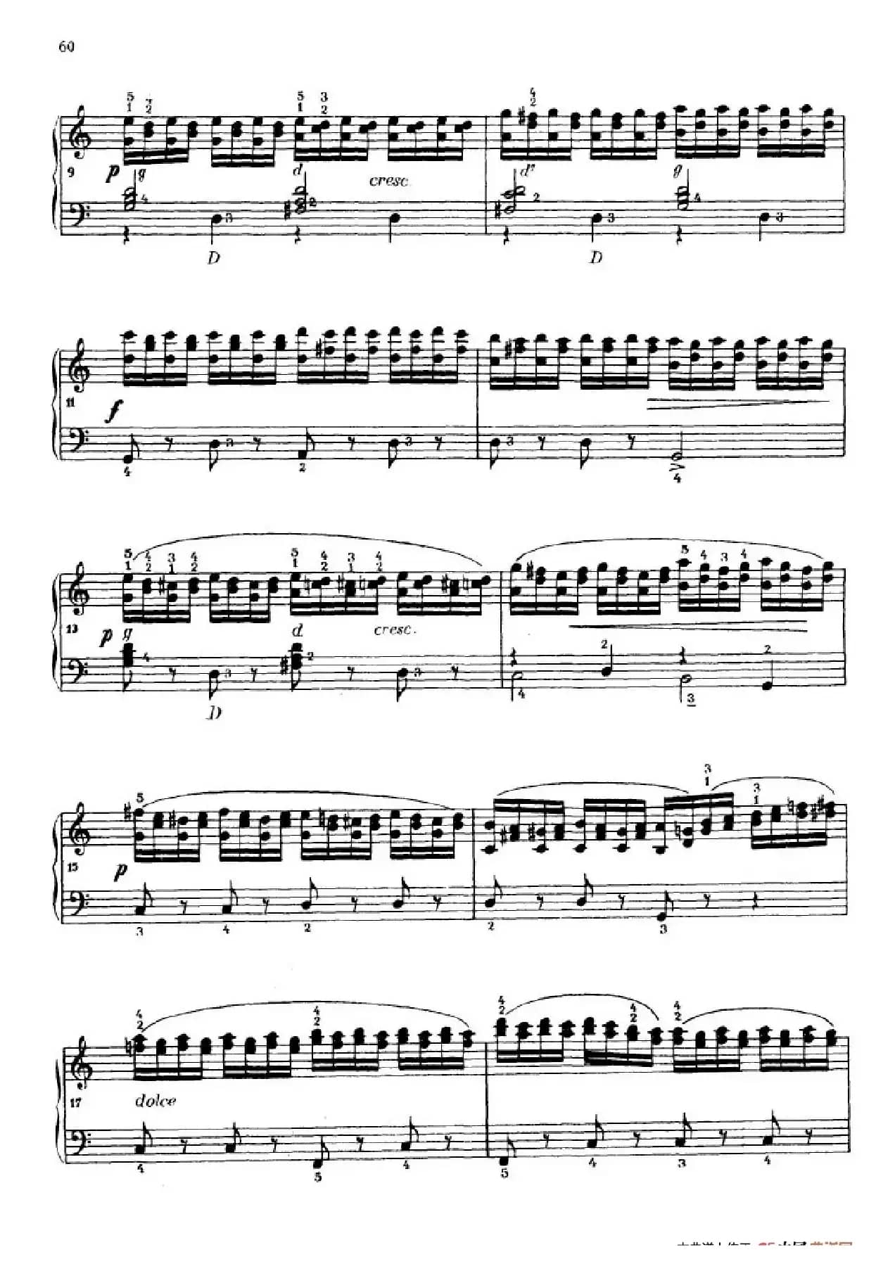 《车尔尼手风琴练习曲集》第Ⅳ册（第12首）