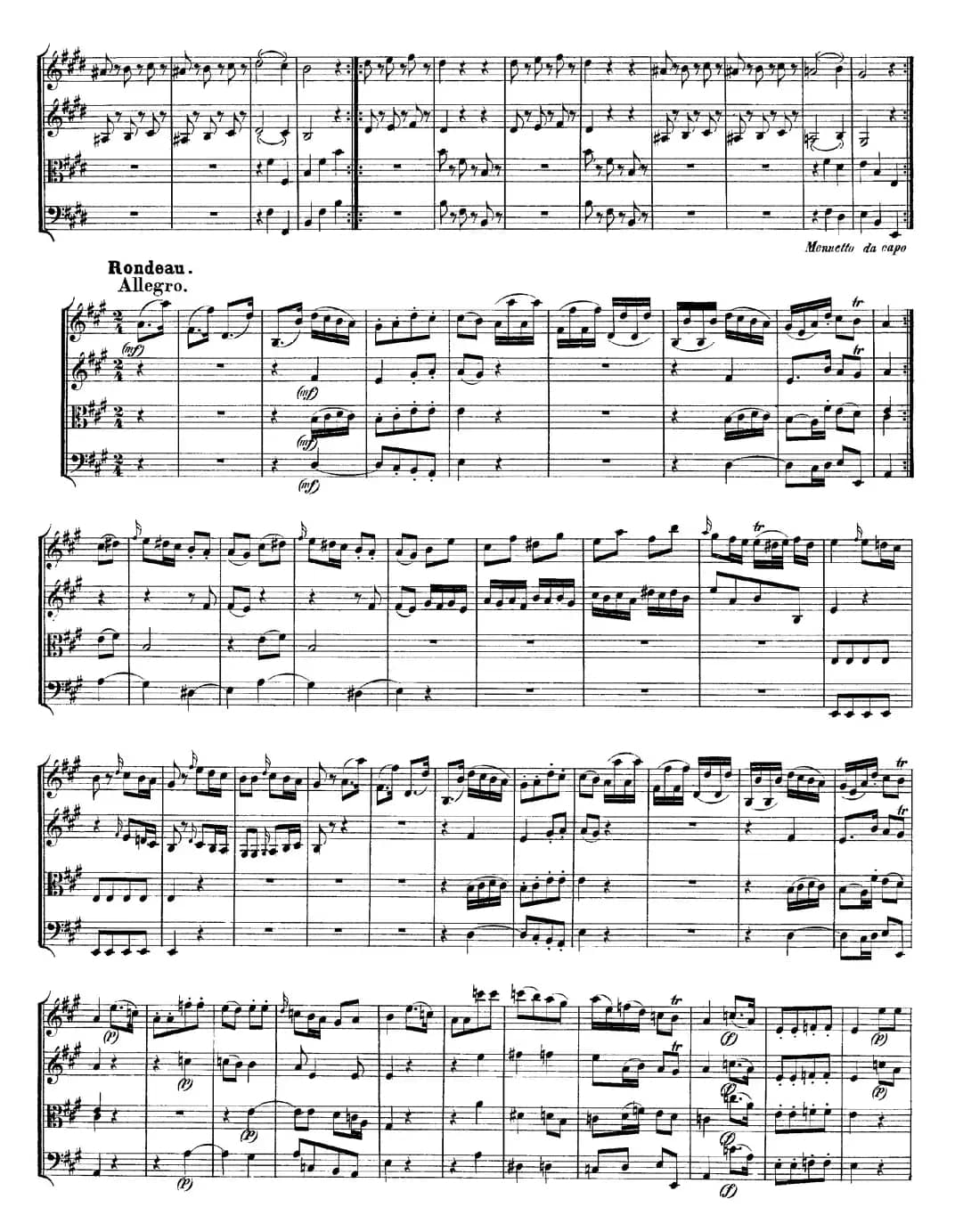 Mozart《Quartet No.9 in A Major,K.169》（总谱）