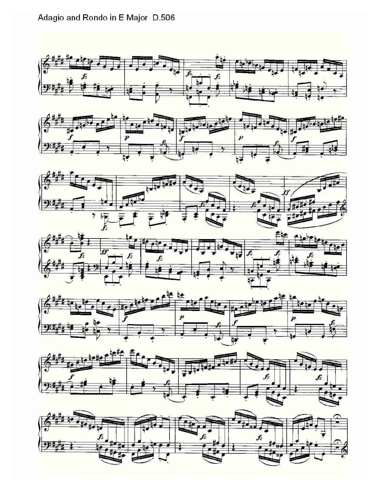 Adagio and Rondo in E Major D.506（E大调柔板回旋曲 D.506）