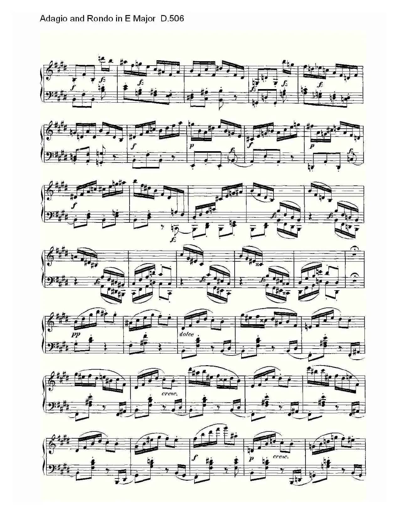 Adagio and Rondo in E Major D.506（E大调柔板回旋曲 D.506）