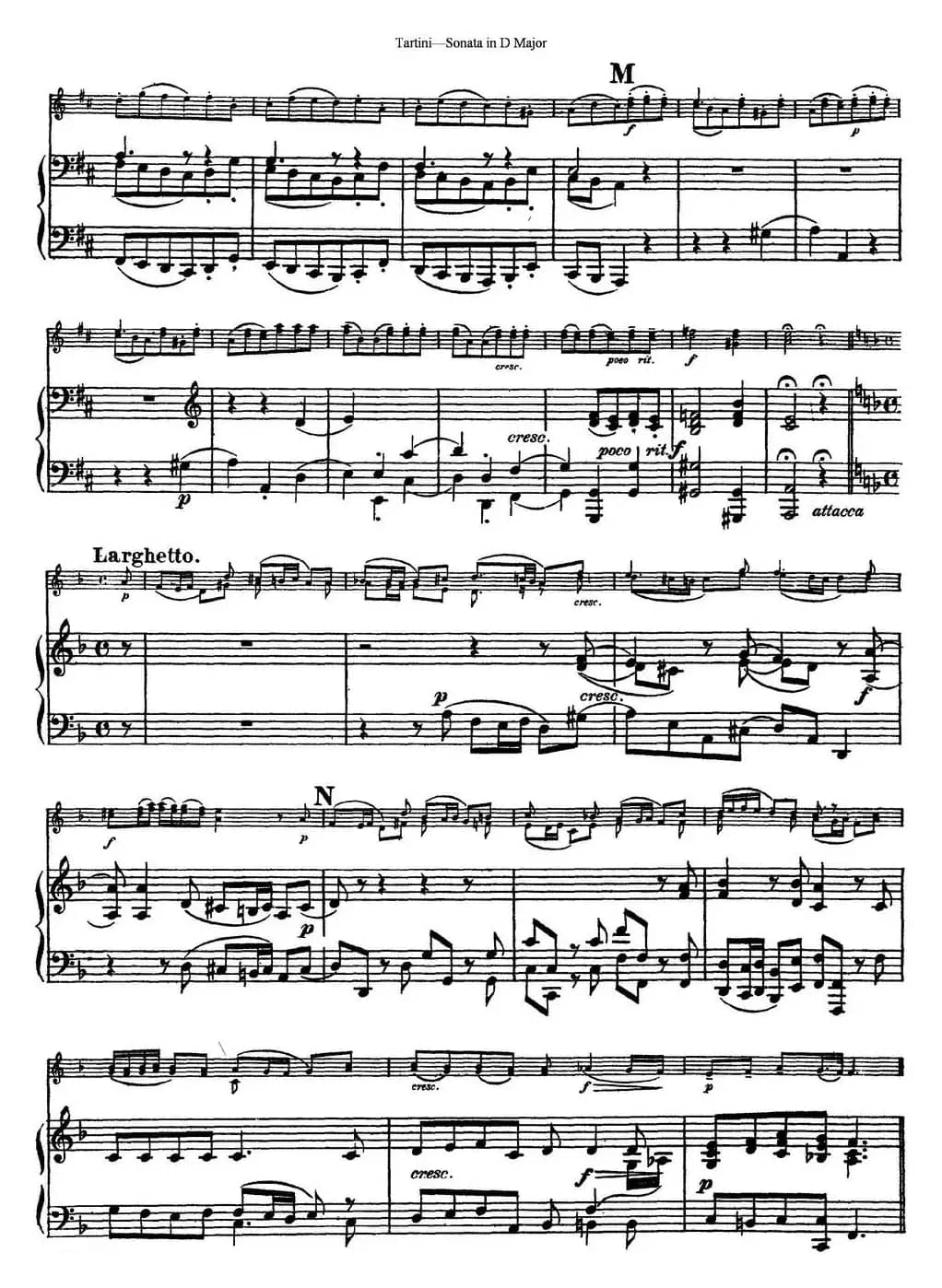 Violin Sonata in D Major（小提琴+钢琴伴奏）