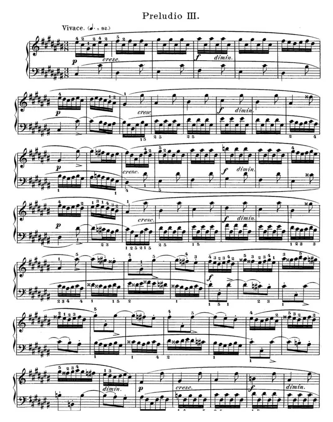 巴赫《平均律钢琴曲集·第一卷》之前奏曲（NO.3）