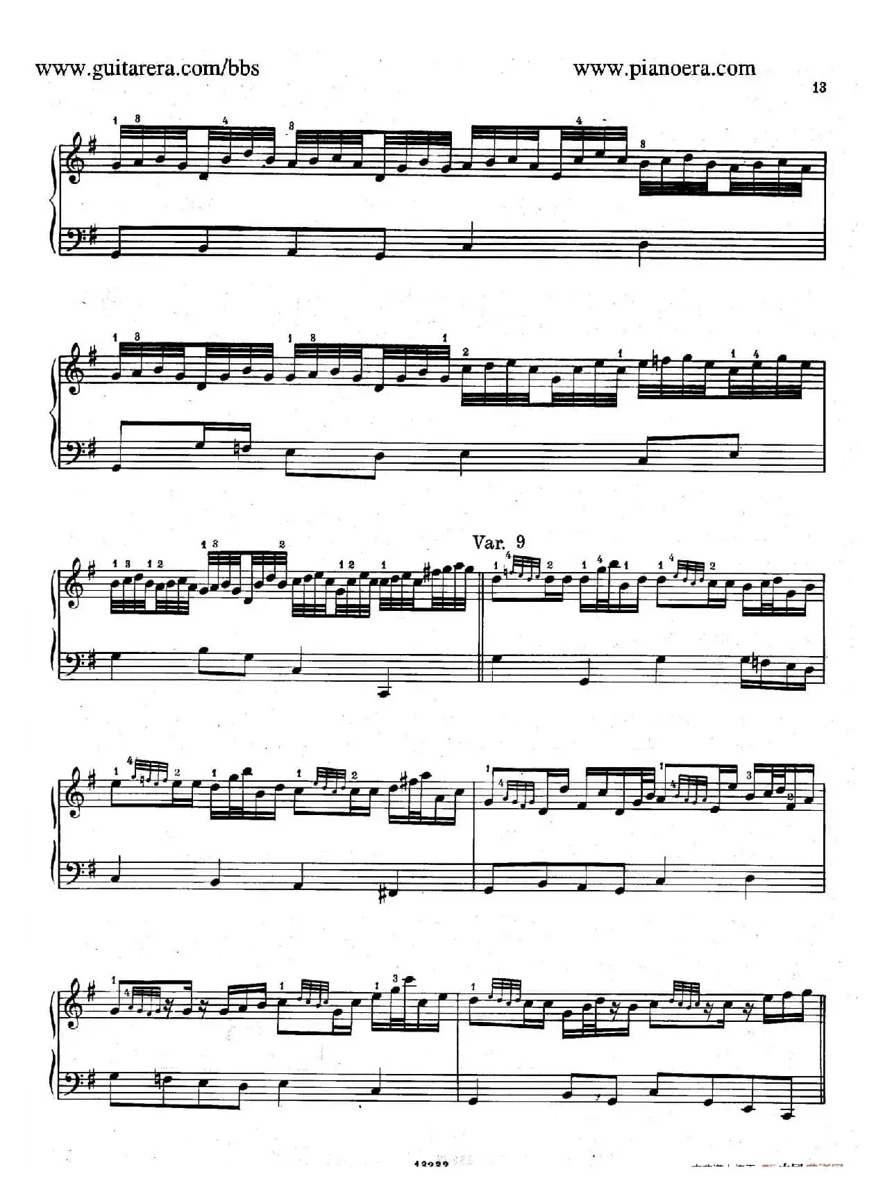 Variations on the Russian Song（俄国民歌主题变奏曲）