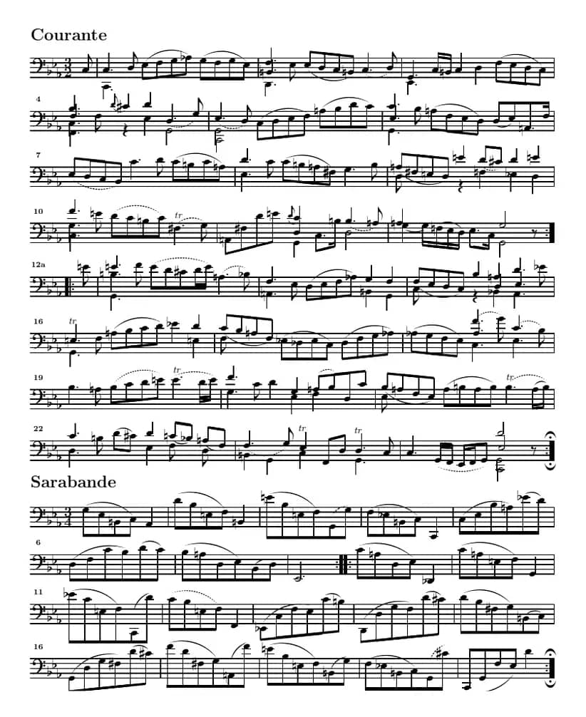 巴赫《大提琴无伴奏六首组曲》：Suite Ⅴ