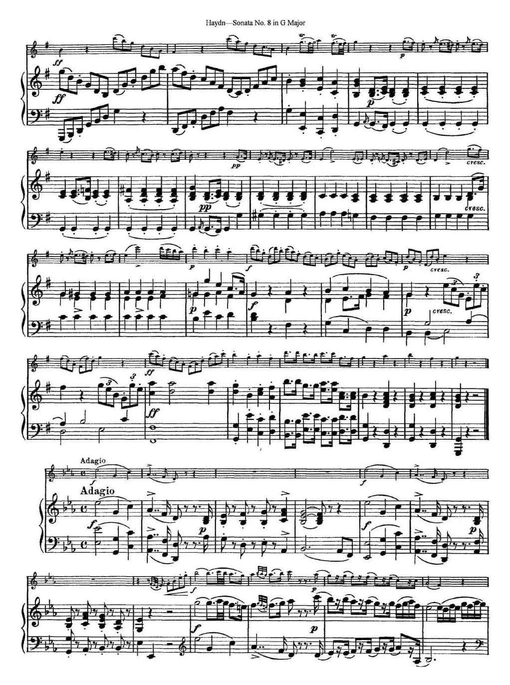 Violin Sonata No.8 in G Major（小提琴+钢琴伴奏）