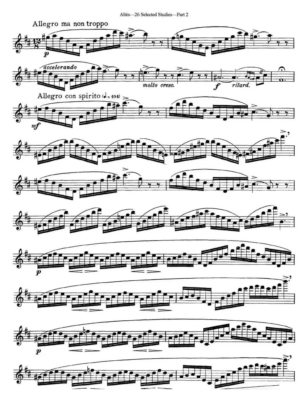 阿尔泰斯26首精选长笛练习曲（NO.26）