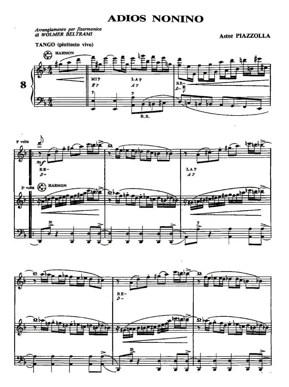 ADIOS NONINO（再见诺尼诺）（二重奏）