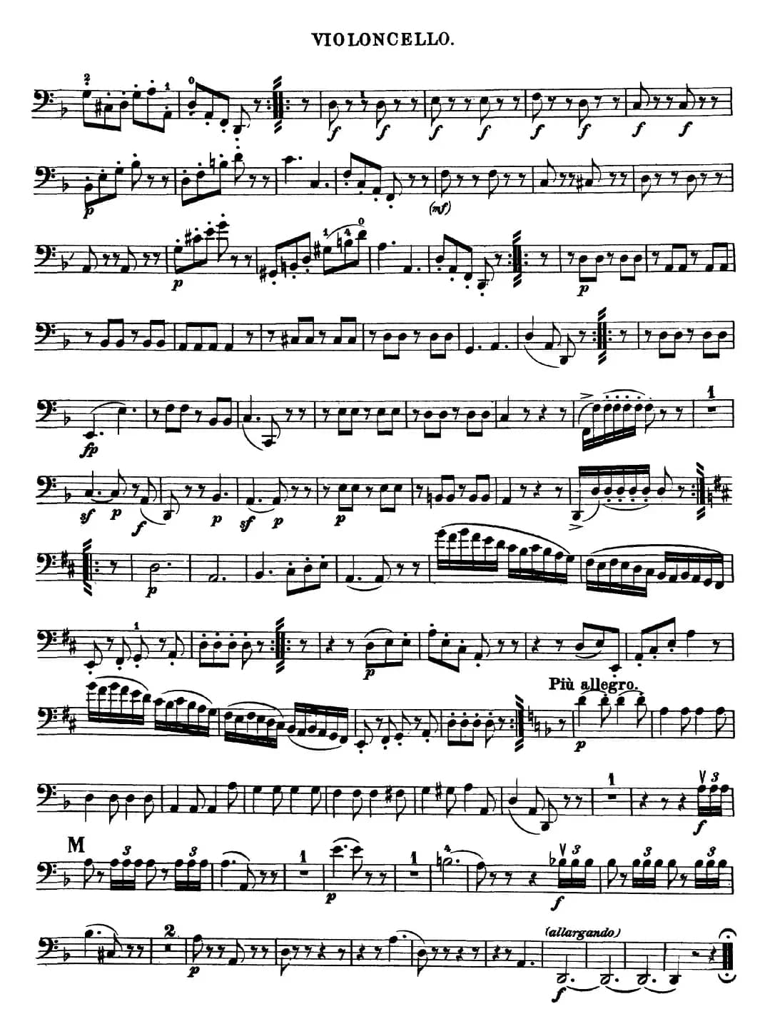 Mozart《Quartet No.15 in D Minor,K.421》（Cello分谱）