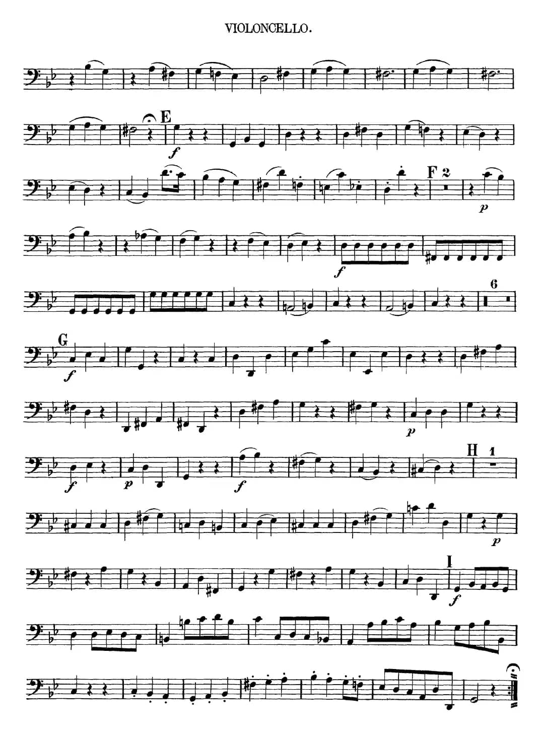 Mozart《Quartet No.6 in Bb Major,K.159》（Cello分谱）