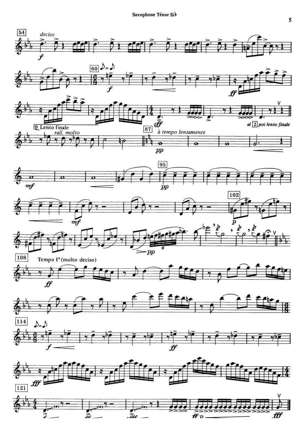 HISTOIRE DU TANGO（四重奏次中音分谱）