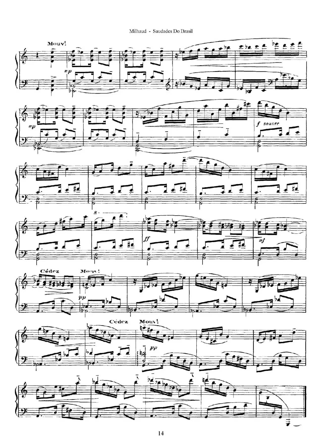 Saudados do Brasil Op.67（巴西回忆·Ⅶ）