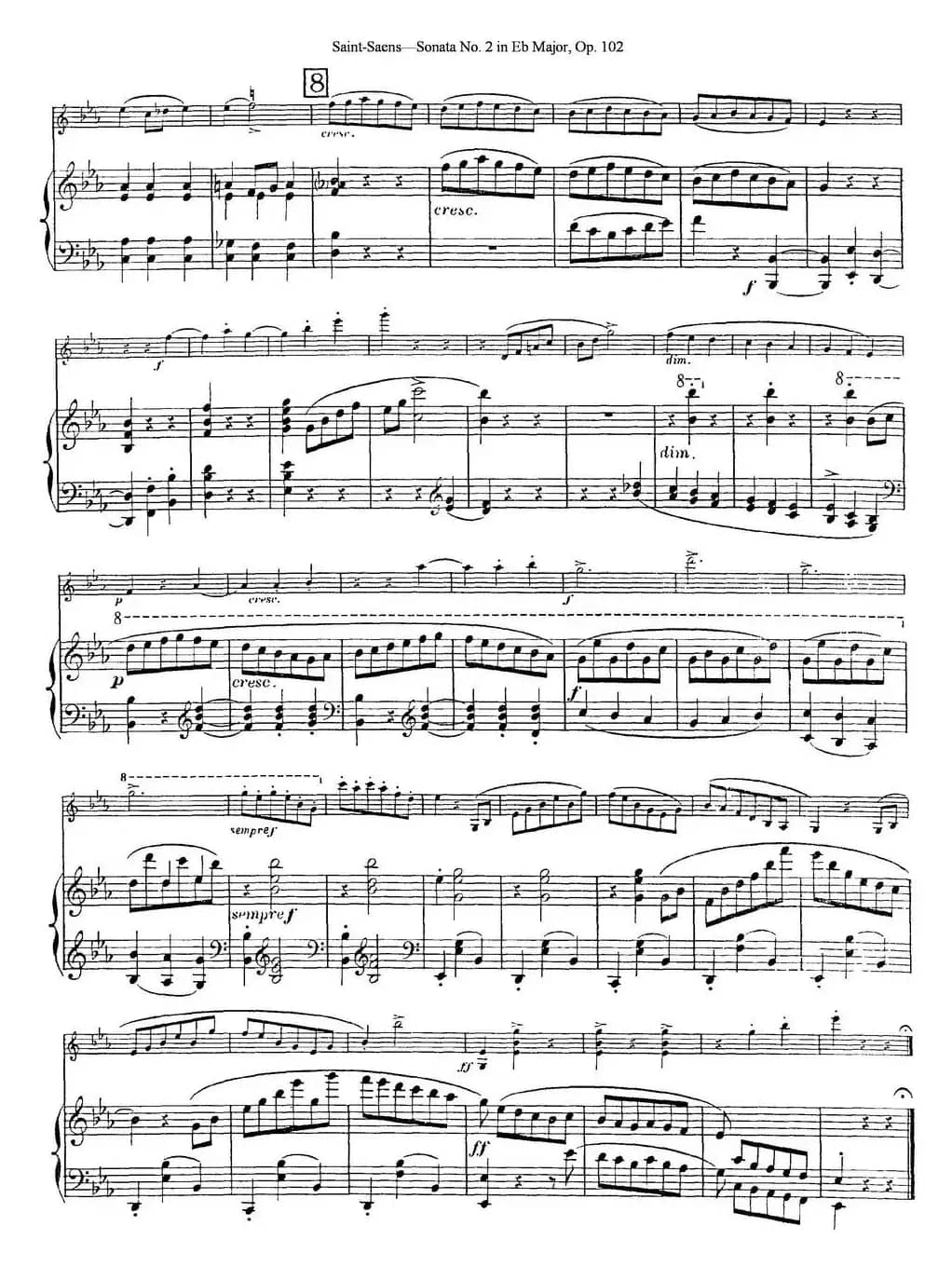 Violin Sonata No.2 in Eb Major Op.102（小提琴+钢琴伴奏）