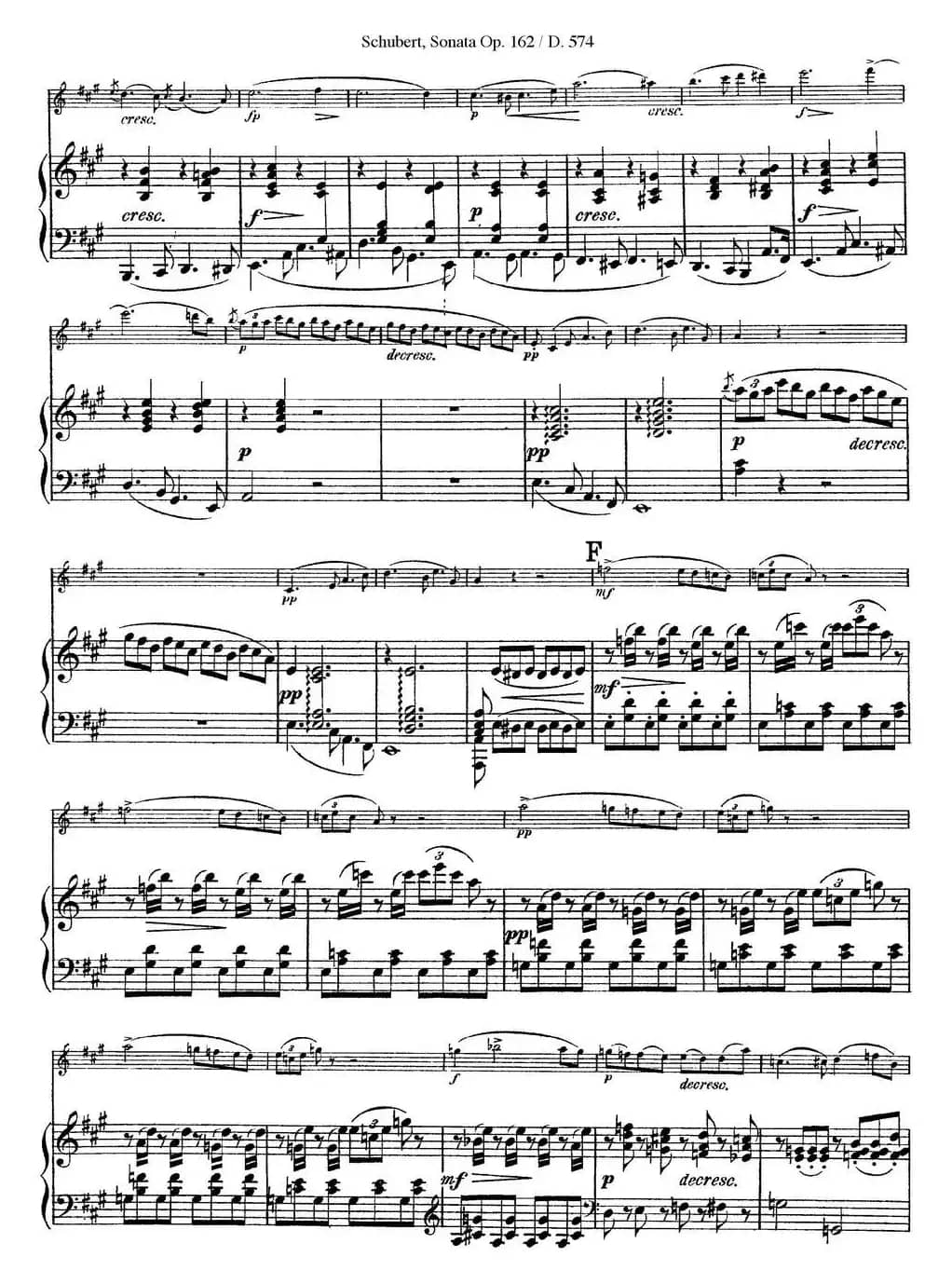 Violin Sonata in A major Op.162 D.574（小提琴+钢琴伴奏）
