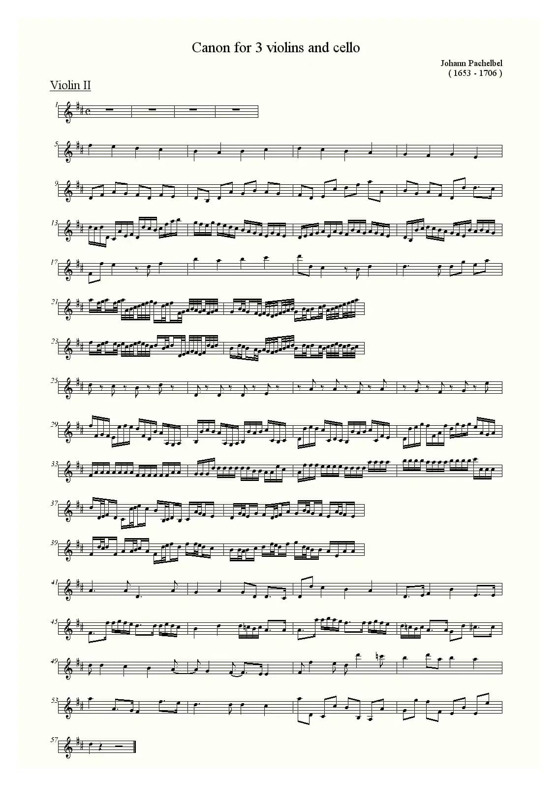 canon for 3 violins and cello（卡农小提琴和大提琴三重奏）