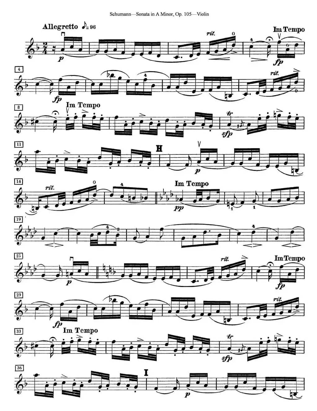 Violin Sonata in A minor Op.105