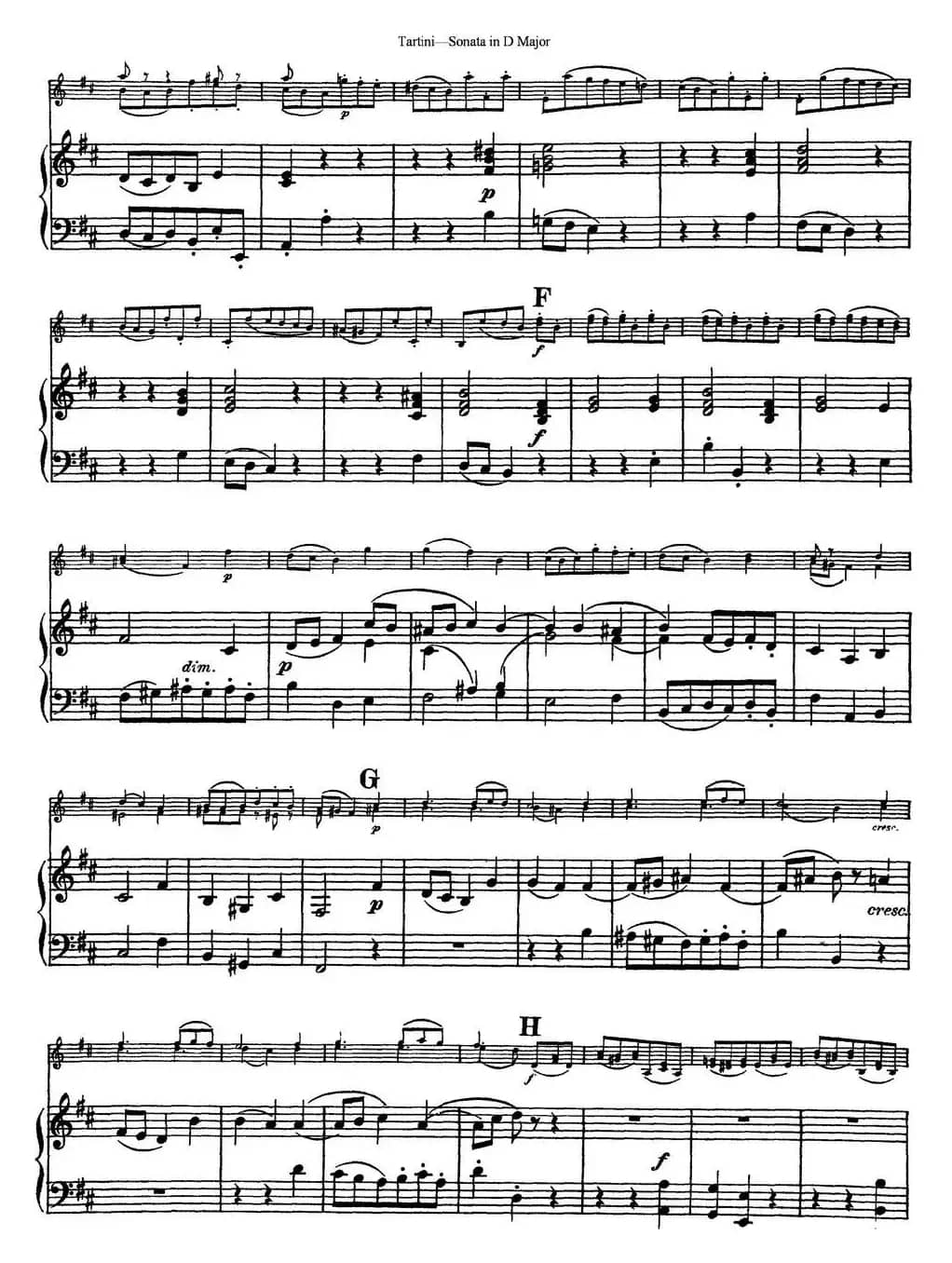 Violin Sonata in D Major（小提琴+钢琴伴奏）