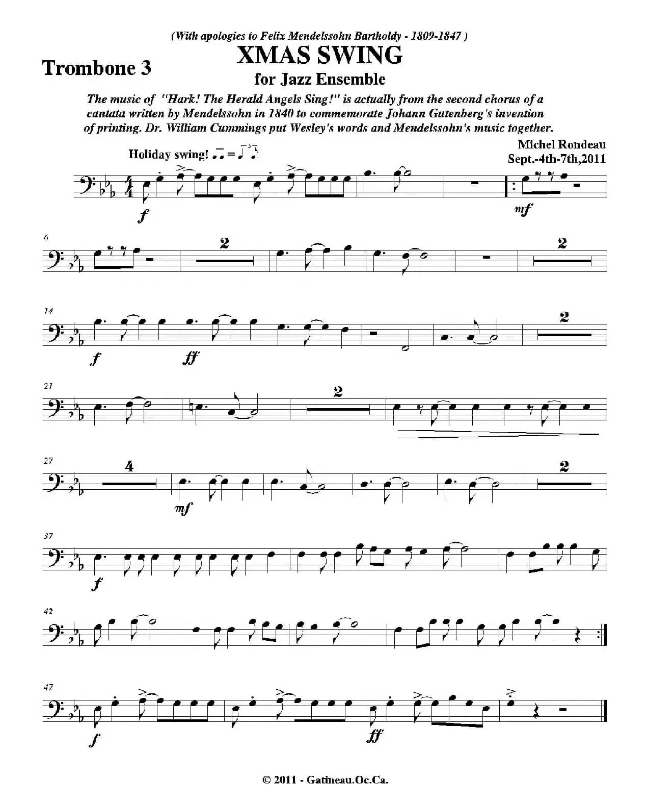 XMAS SWING（第三长号分谱）