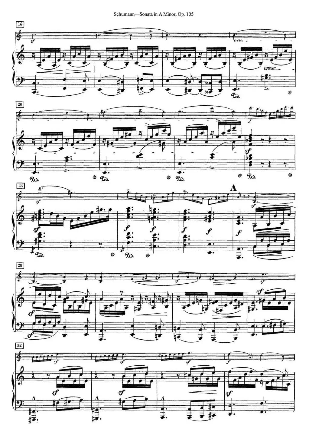 Violin Sonata in A minor Op.105（小提琴+钢琴伴奏）