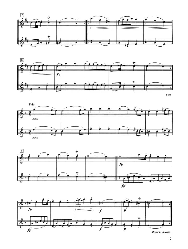 第六首长笛二重奏（G大调）