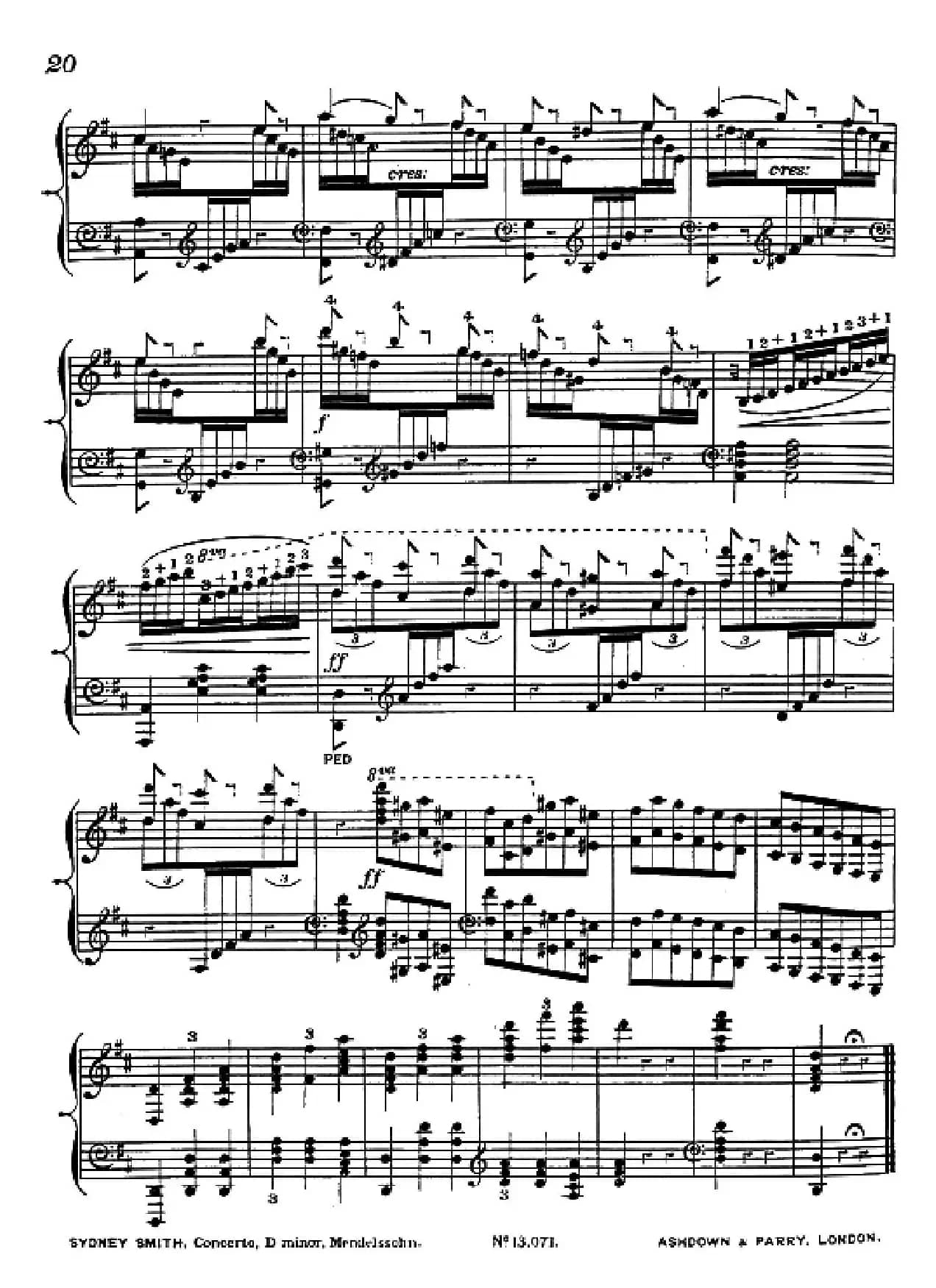 d小调第二钢琴协奏曲(钢琴独奏版)